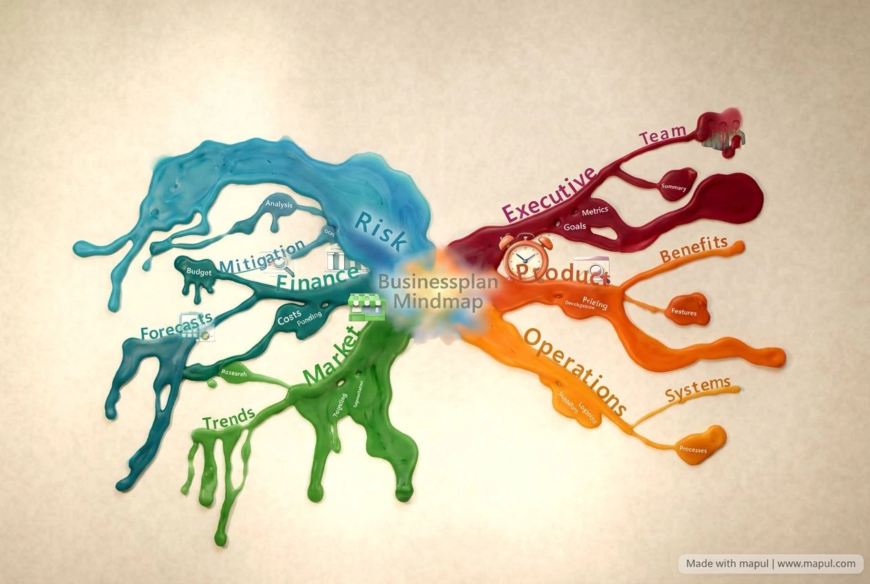 AI-exported mind map about Businessplan Mindmap