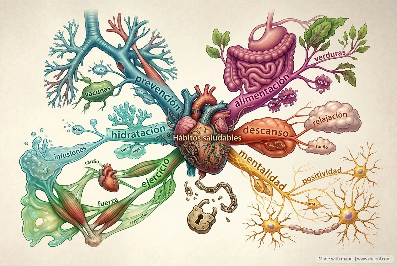 AI-exported mind map about Hábitos saludables