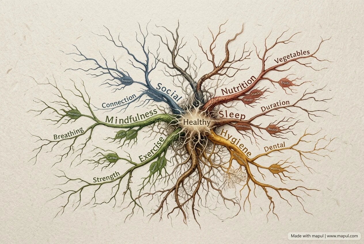 AI-exported mind map about Healthy Habits