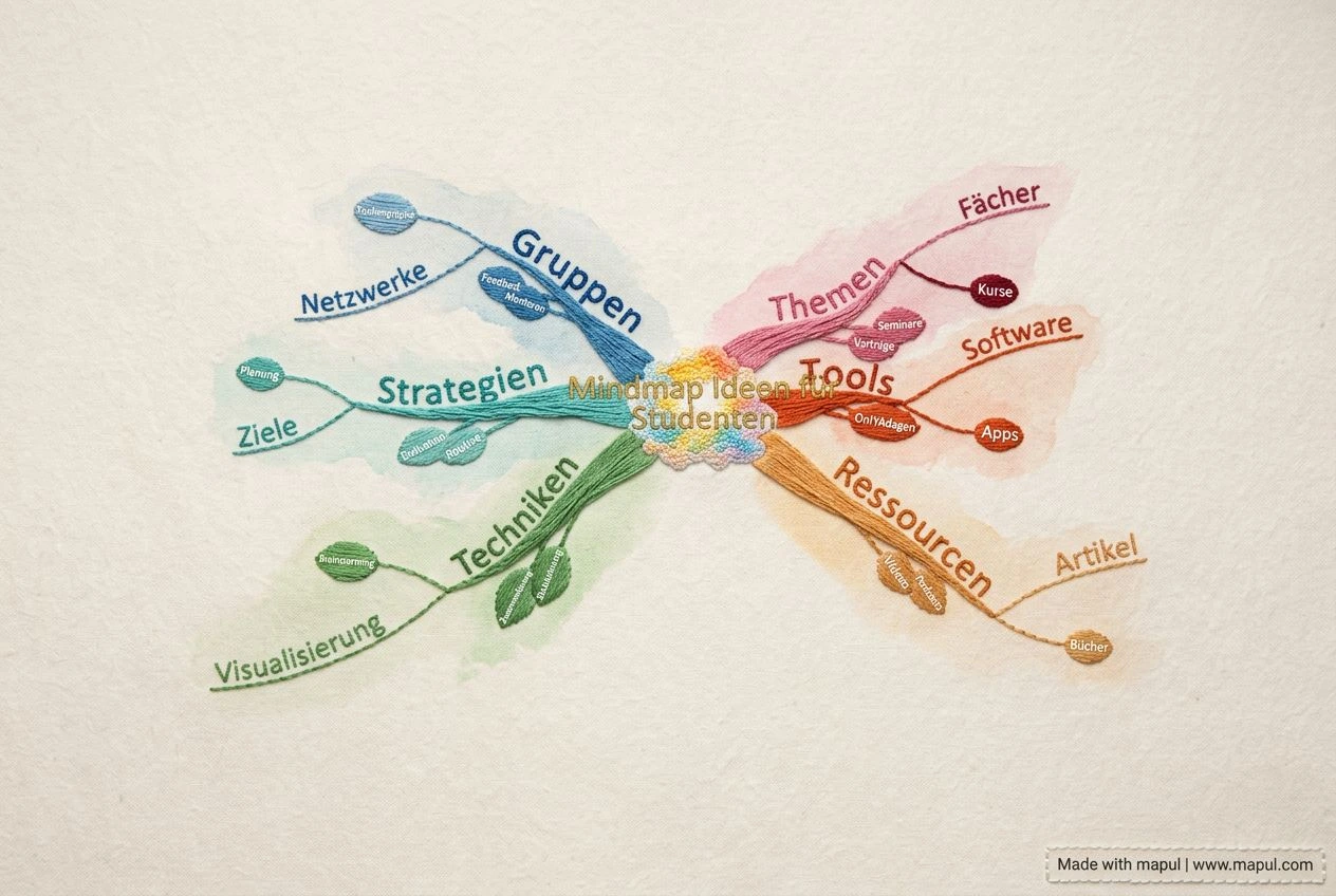 AI-exported mind map about Mindmap Ideen für Studenten