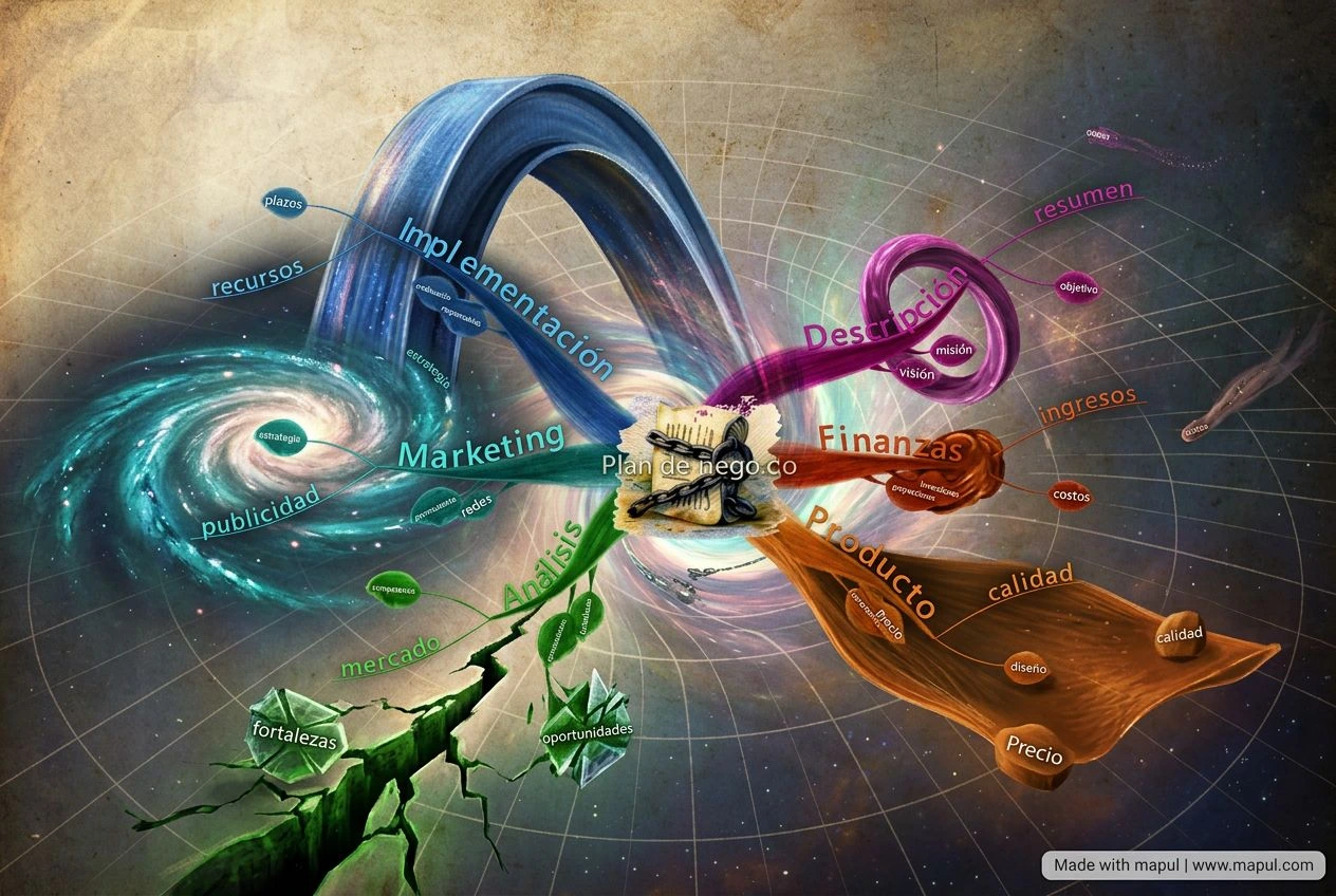 AI-exported mind map about Plan de negocio