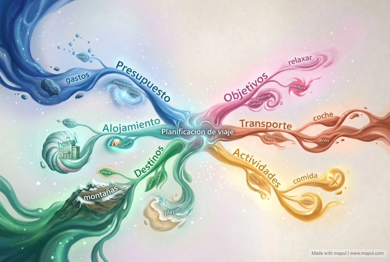AI-exported mind map about Planificación de viaje