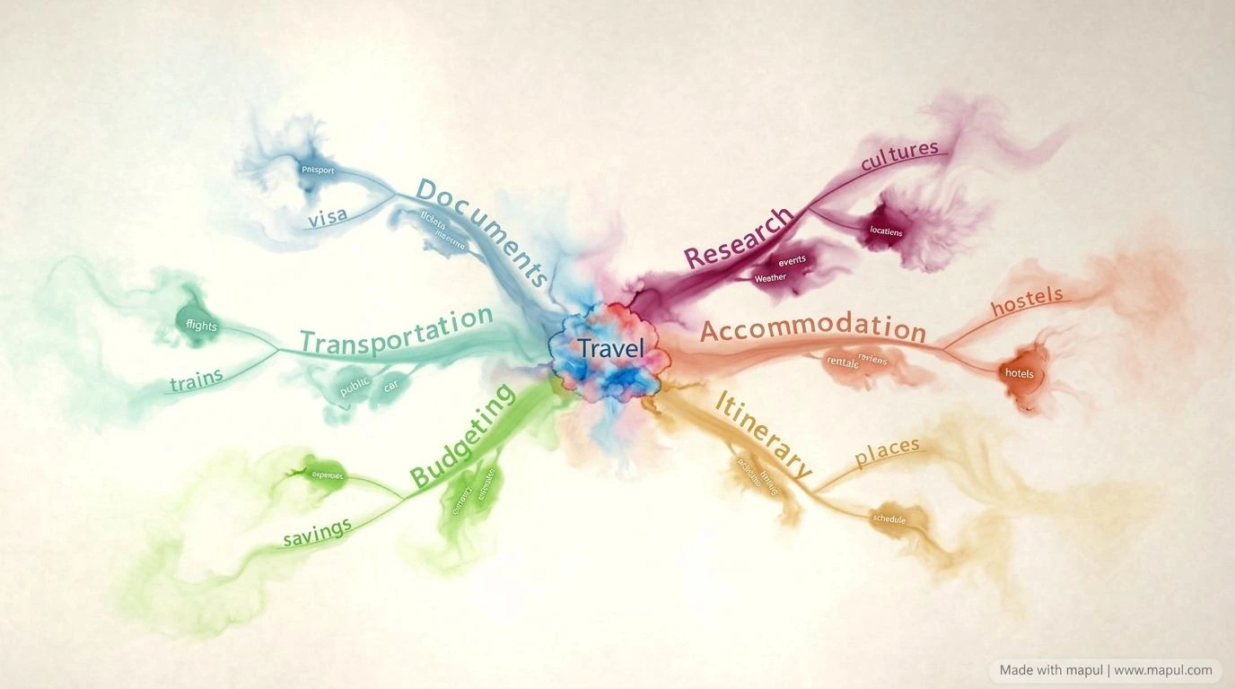 AI-exported mind map about Travel Planning