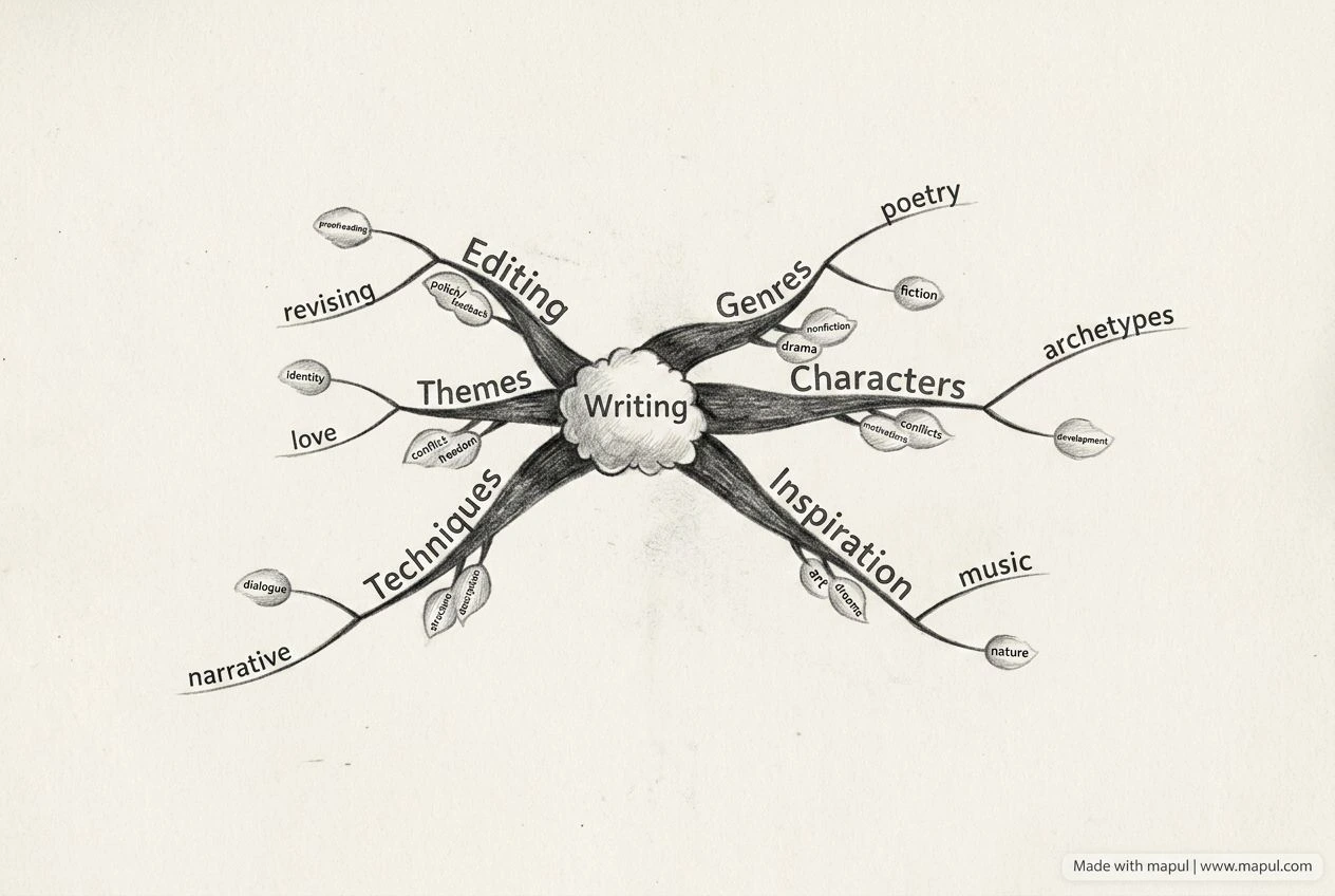 AI-exported mind map about Creative Writing